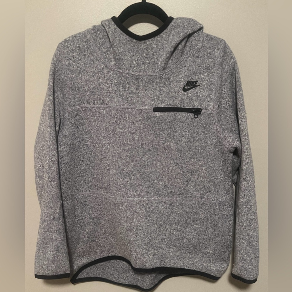 Nike Heathered Gray Hoodie with Black Accents
